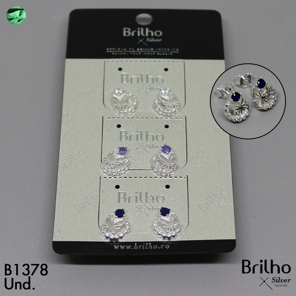 T3N075 TOPO MARIPOSA  MEDIA LUNA MICROCIRCON X3