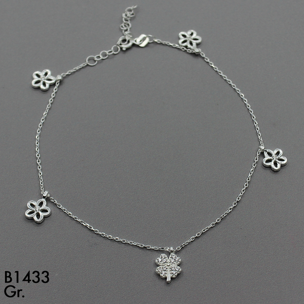 T7N115  TOBILLERA FLOR MICROCIRCON