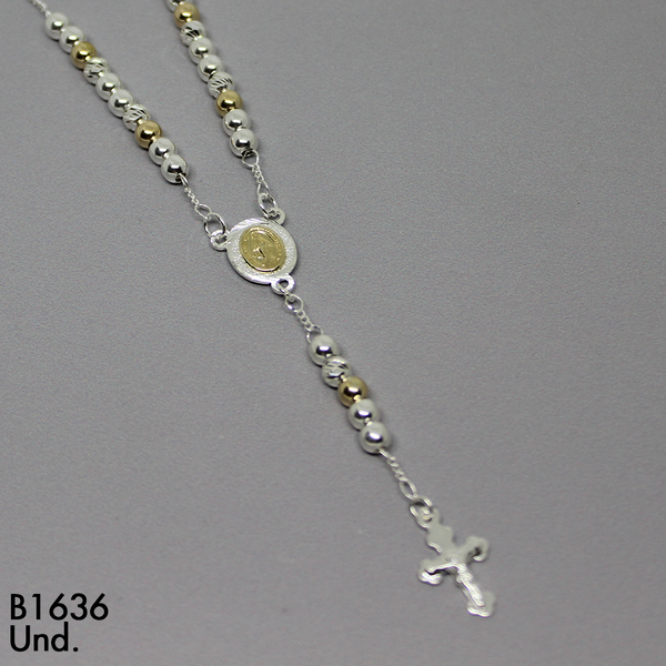 T17N83 CAMANDULA  ORO PLATA VIRGEN MILAGROSA