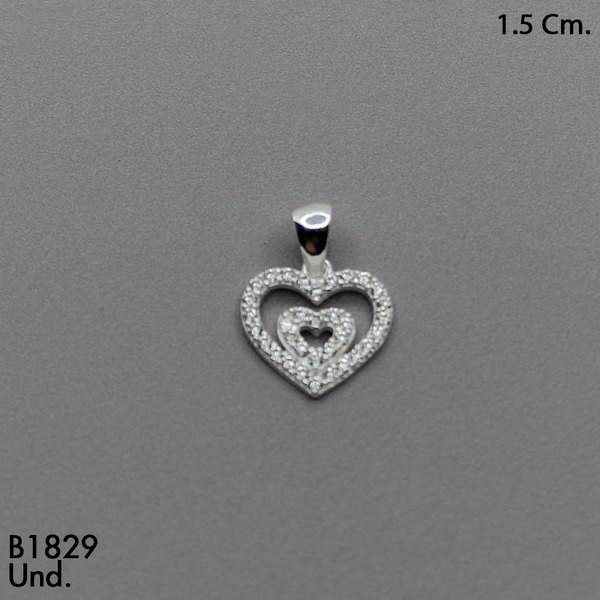 CDJ0116  DIJE  DOBLE CORAZON MICROCIRCON