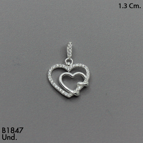 CDJ0178 DIJE  DOBLE CORAZON MICROCIRCON