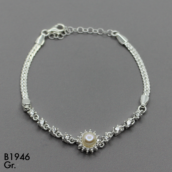 T8N406  PULSERA PERLA MICROCIRCON