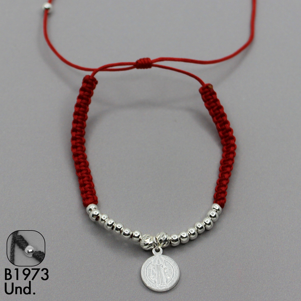 T28N557 PULSERA TEJIDA BALINES DIJE SAN BENITO