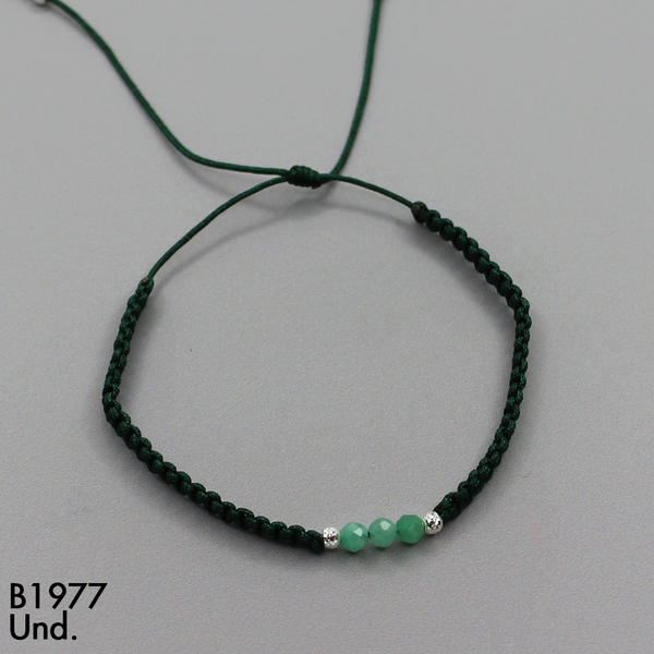 T28N564 PULSERA TEJIDA PIEDRA MURRALA DE ESMERALDA