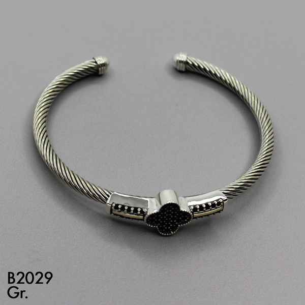 T23N034 ARO ENVEJECIDO TREBOL MICROCIRCON