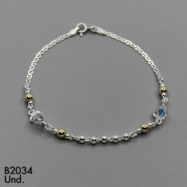 T8N236 PULSERA BALINES ORO PLATA
