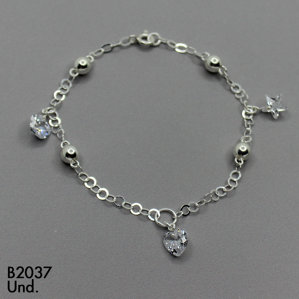 T8N251 PULSERA CIRCON FLOR ESTRELLA CORAZON