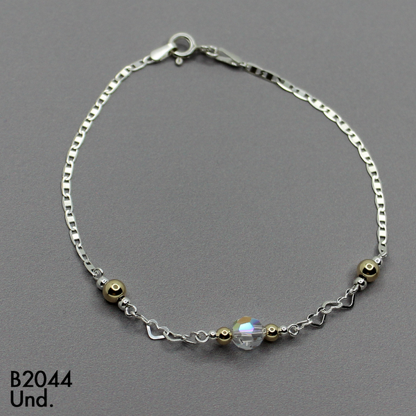 T8N282  PULSERA ORO PLATA , ESFERA