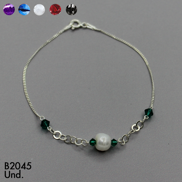 T8N288  PULSERA CORAZONES , PERLA