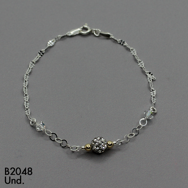 T8N300 PULSERA BOLA DE FUEGO ORO PLATA