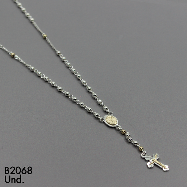 T17N84 CAMANDULA VIRGEN MILAGROSA ORO PLATA  3MM