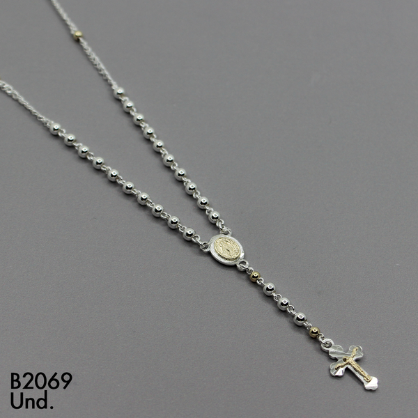 T17N85 CAMANDULA VIRGEN MILAGROSA ORO PLATA  3/5MM