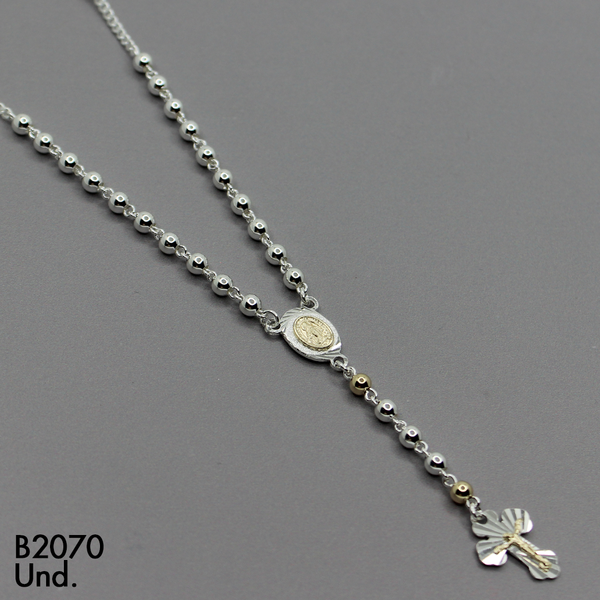 T17N86 CAMANDULA VIRGEN MILAGROSA ORO PLATA  4MM