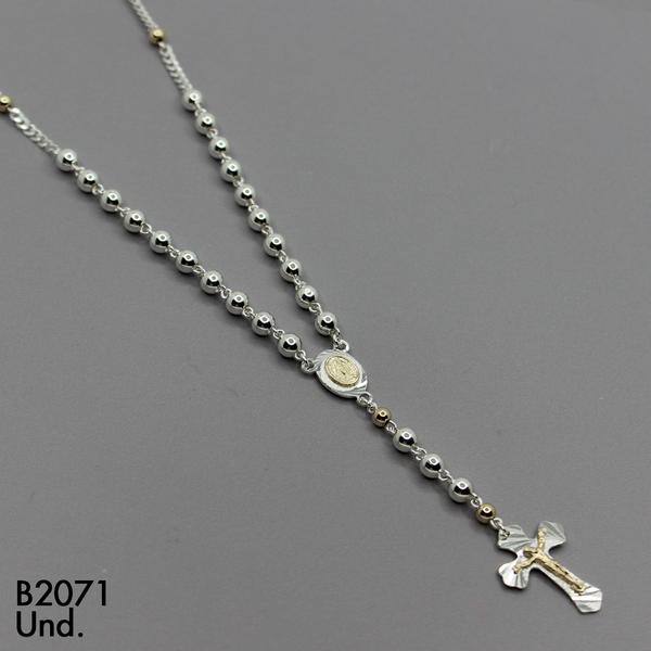 T17N87 CAMANDULA VIRGEN MILAGROSA ORO PLATA  5MM