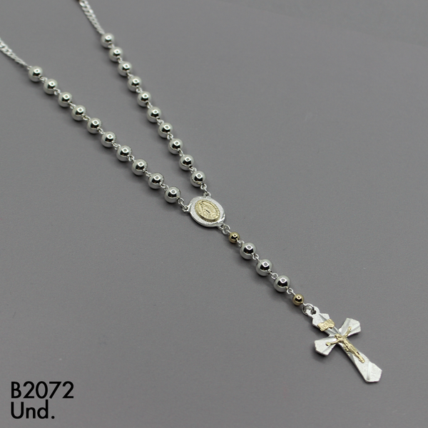 T17N88 CAMANDULA VIRGEN MILAGROSA ORO PLATA  6MM