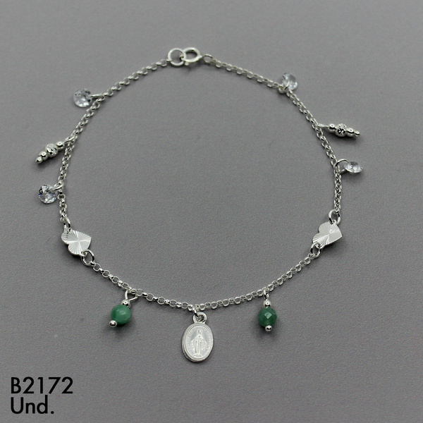 T8N367 PULSERA CORAZONES DIAMANTADOS MILAGROSA