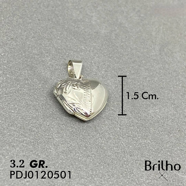 CDJ0431 DIJE RELICARIO CORAZîN MARCADO CON FLOR