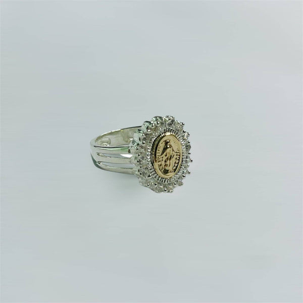 CAN1760 ANILLO DAMA MILAGROSA ORO PLATA TALLA 05