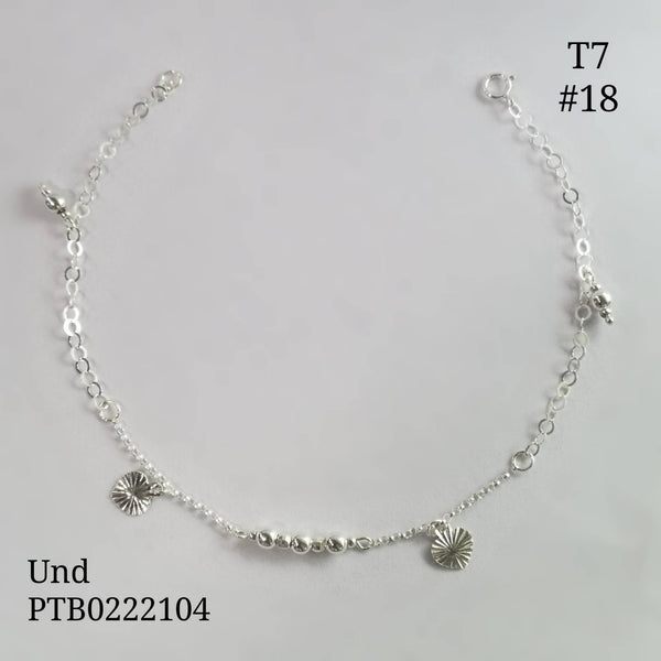 T7N018 TOBILLERA BALêN Y DIJE CORAZîN MARTILLADO