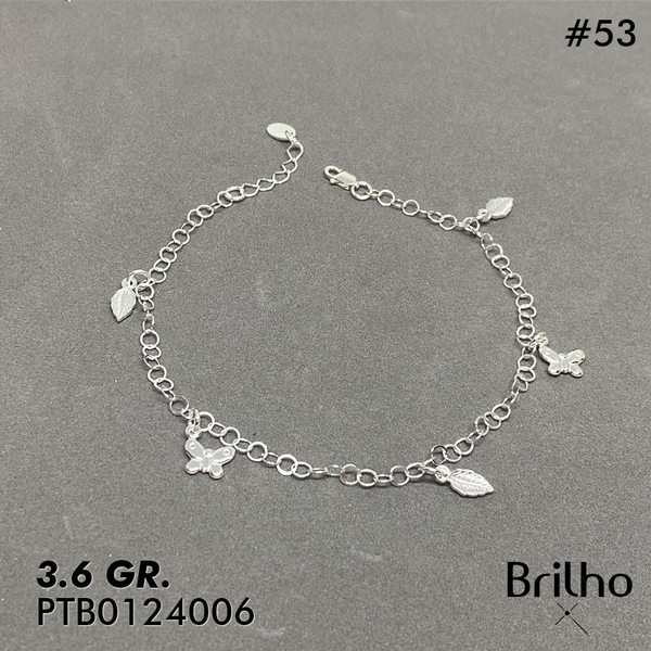 T7N053 TOBILLERA MARIPOSAS Y HOJAS