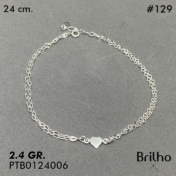 T7N129 TOBILLERA DOBLE CADENA Y CORAZîN