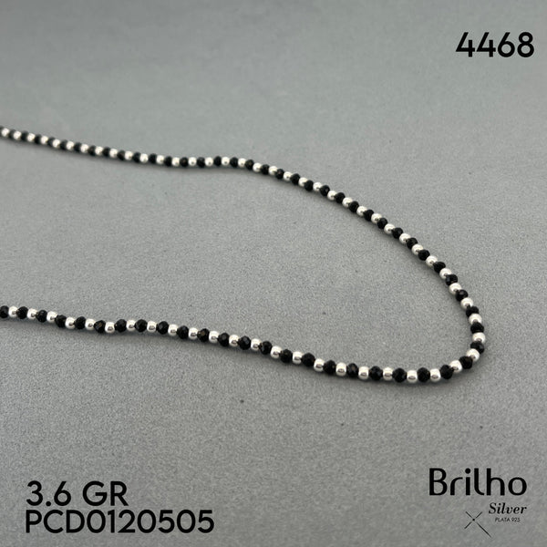 A6059 CADENA BALINES Y CRISTAL NEGRO