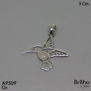 CDJ0043 DIJE COLIBRI Y PIEDRA NATURAL