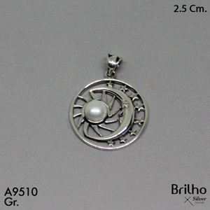 CDJ0044 DIJE LUNA , SOL PIEDRA NATURAL