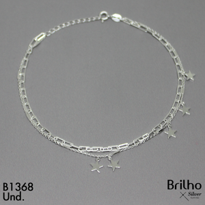 T7N105 TOBILLERA DOBLE TEJIDO ESTRELLAS LISAS