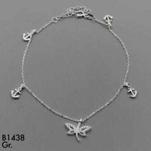 T7N124  TOBILLERA LIBELULA , ANCLA MICROCIRCON